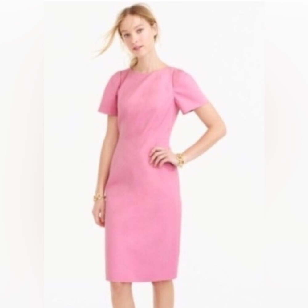 J CREW TALL FIT MIDI SHEATH DRESS WITH BACK SLIT